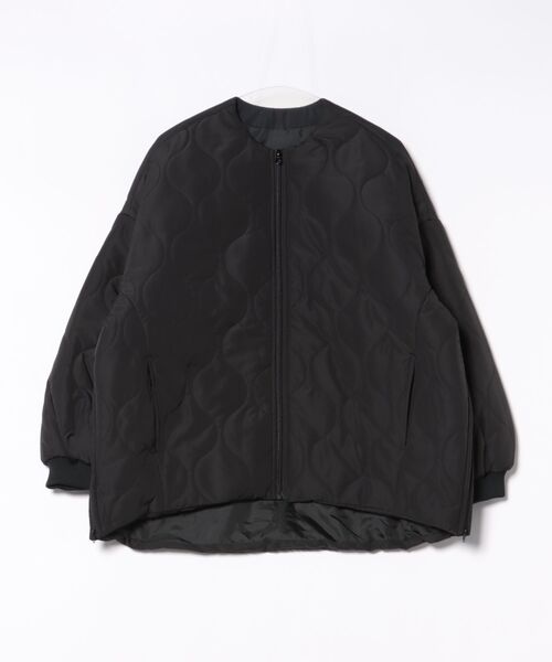 INTERPLANET（インタープラネット）の「ウェーブキルトＺＩＰブルゾン（ノーカラーコート・レディース・アイボリー/オリーブ/ブラック・FREE）」の6枚目の写真