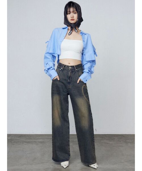 EMODA（エモダ）の「グラフィックルーズジーンズ（デニムパンツ・レディース・インディゴブルー・SMALL/MEDIUM）」の12枚目の写真