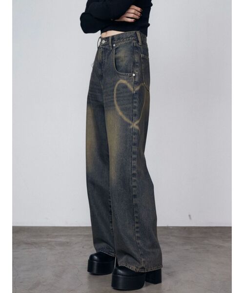 EMODA（エモダ）の「グラフィックルーズジーンズ（デニムパンツ・レディース・インディゴブルー・SMALL/MEDIUM）」の14枚目の写真