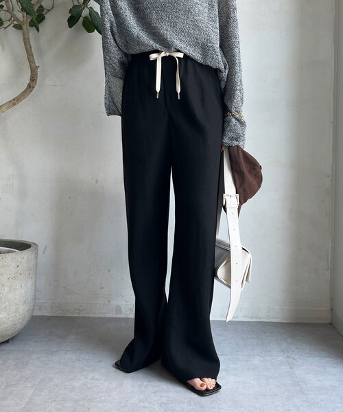 DouDou（ドゥドゥ）の「リネンバイヤスパンツ（その他パンツ・レディース・ブラック/グレー・36/38）」の10枚目の写真