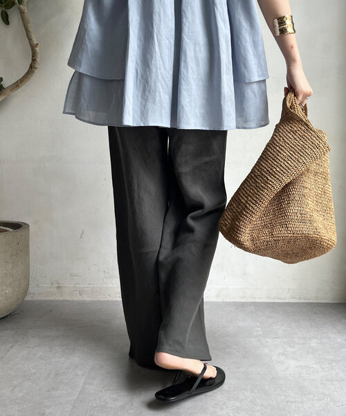 DouDou（ドゥドゥ）の「リネンバイヤスパンツ（その他パンツ・レディース・ブラック/グレー・36/38）」の20枚目の写真