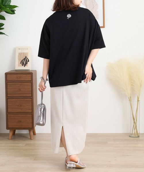 BARNDOOR(バーンドア)の「20天竺 ドルマン前刺繍半袖Tシャツ(Tシャツ/カットソー・レディース・ブラック系1/ブラック系2/ホワイト系1/ホワイト系2・FREE)」の22枚目の写真