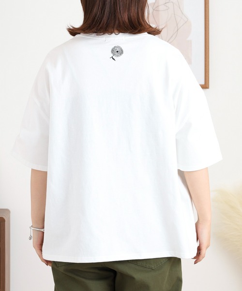 BARNDOOR(バーンドア)の「20天竺 ドルマン前刺繍半袖Tシャツ(Tシャツ/カットソー・レディース・ブラック系1/ブラック系2/ホワイト系1/ホワイト系2・FREE)」の7枚目の写真