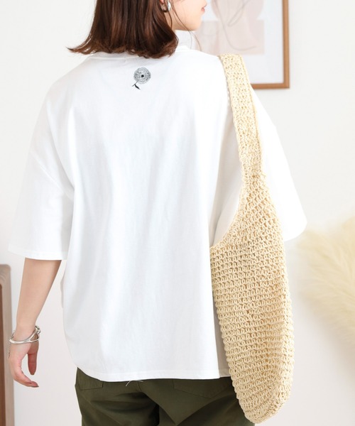 BARNDOOR(バーンドア)の「20天竺 ドルマン前刺繍半袖Tシャツ(Tシャツ/カットソー・レディース・ブラック系1/ブラック系2/ホワイト系1/ホワイト系2・FREE)」の13枚目の写真