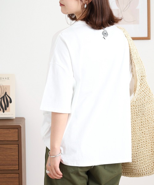 BARNDOOR(バーンドア)の「20天竺 ドルマン前刺繍半袖Tシャツ(Tシャツ/カットソー・レディース・ブラック系1/ブラック系2/ホワイト系1/ホワイト系2・FREE)」の14枚目の写真