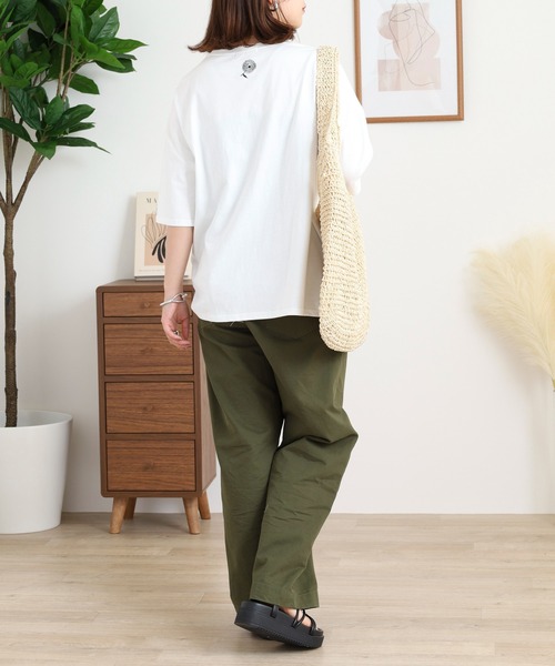 BARNDOOR(バーンドア)の「20天竺 ドルマン前刺繍半袖Tシャツ(Tシャツ/カットソー・レディース・ブラック系1/ブラック系2/ホワイト系1/ホワイト系2・FREE)」の15枚目の写真