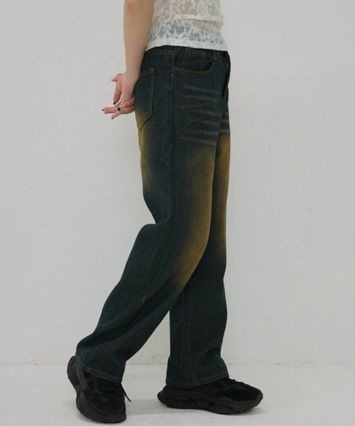 セール】【zozo限定】Aライン ストレートジーンズ メ ワイド