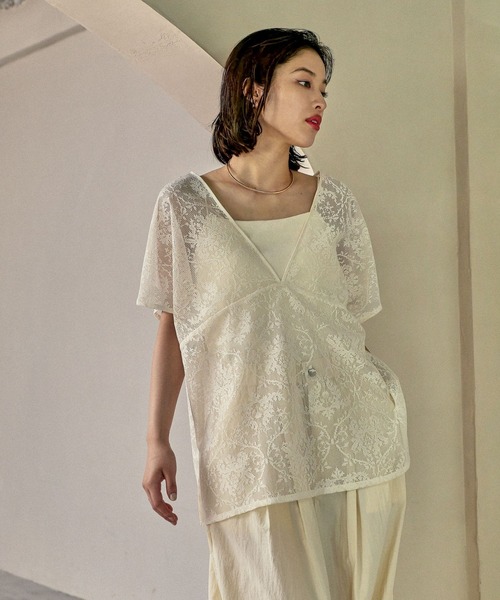 LEPSIM(レプシィム)の「2WAYレースブラウス 570820(シャツ/ブラウス・レディース・ベージュ系その他/ブラック/アイボリー・FREE)」の8枚目の写真