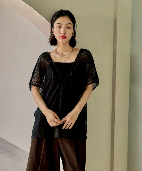 LEPSIM(レプシィム)の「2WAYレースブラウス 570820(シャツ/ブラウス・レディース・ベージュ系その他/ブラック/アイボリー・FREE)」の17枚目の写真