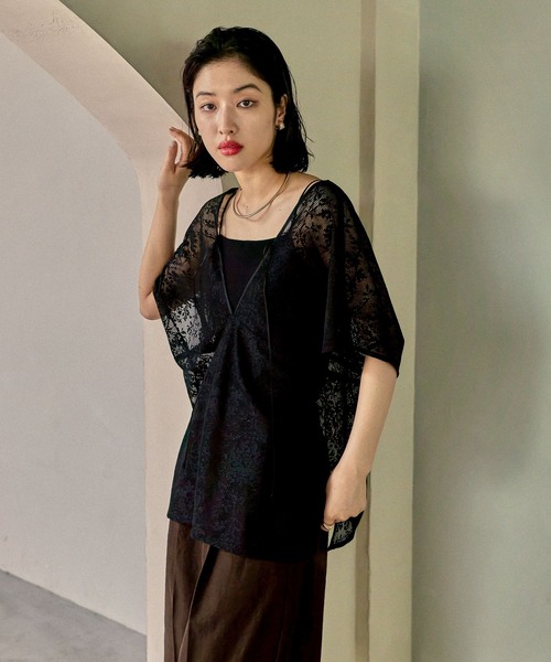 LEPSIM(レプシィム)の「2WAYレースブラウス 570820(シャツ/ブラウス・レディース・ベージュ系その他/ブラック/アイボリー・FREE)」の18枚目の写真