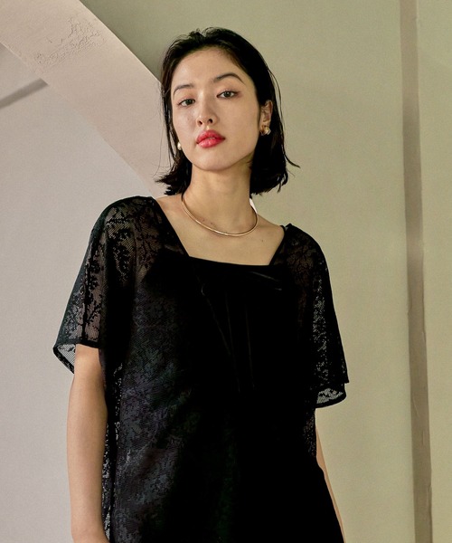 LEPSIM(レプシィム)の「2WAYレースブラウス 570820(シャツ/ブラウス・レディース・ベージュ系その他/ブラック/アイボリー・FREE)」の19枚目の写真