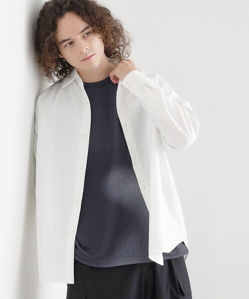 tk.TAKEO KIKUCHI（ティーケータケオキクチ）の「TR長袖シャツ（シャツ/ブラウス・メンズ・ブラック/サックスブルー/ホワイト・01/02/03）」の10枚目の写真