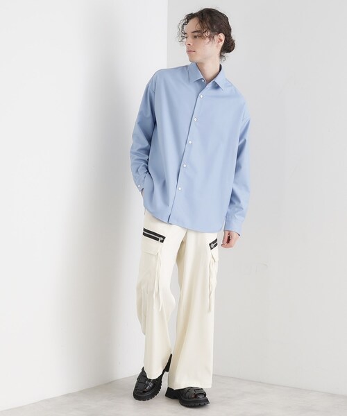 tk.TAKEO KIKUCHI（ティーケータケオキクチ）の「TR長袖シャツ（シャツ/ブラウス・メンズ・ブラック/サックスブルー/ホワイト・01/02/03）」の21枚目の写真