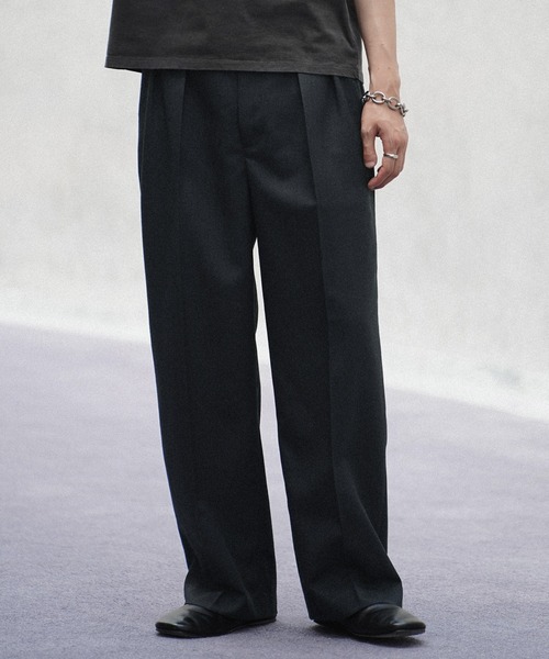 SEMI WIDE STRAIGHT WOOLY SLACKS（スラックス）｜WYM LIDNM