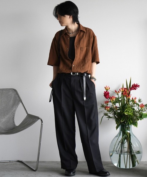 SEMI WIDE STRAIGHT WOOLY SLACKS Msize 新品 SEMI WIDE STRAIGHT WOOLY SLACKS（スラックス）｜WYM LIDNM