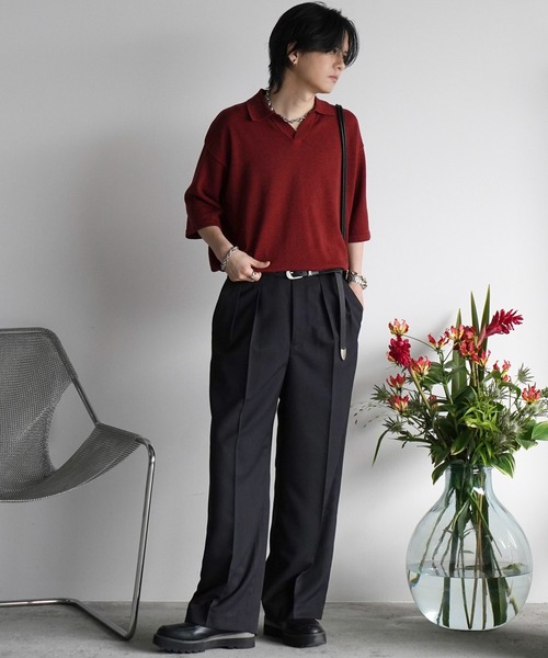 SEMI WIDE STRAIGHT WOOLY SLACKS Msize 新品 SEMI WIDE STRAIGHT WOOLY SLACKS（スラックス）｜WYM LIDNM
