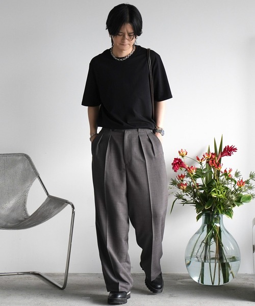 超人気　SEMI WIDE STRAIGHT WOOLY SLACKS SEMI WIDE STRAIGHT WOOLY SLACKS（スラックス）｜WYM LIDNM