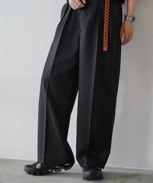 SEMI WIDE STRAIGHT WOOLY SLACKS（スラックス）｜WYM LIDNM（ウィム