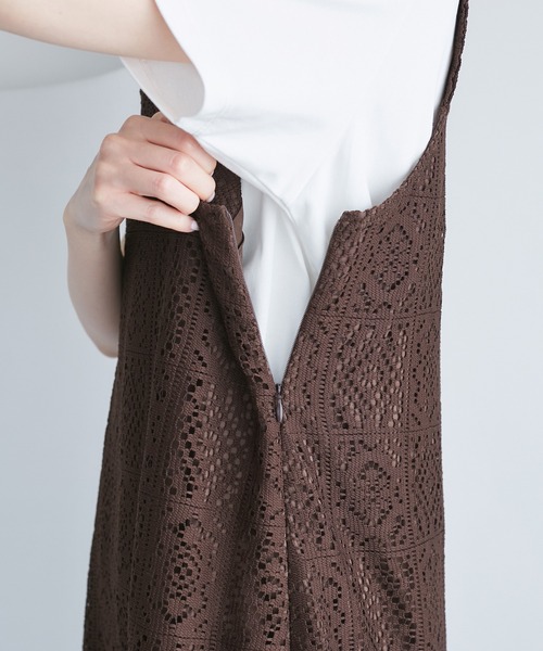 ROPE' PICNIC（ロペピクニック）の「幾何学レースワンピース（ワンピース・レディース・キナリ/ブラウン・38）」の22枚目の写真