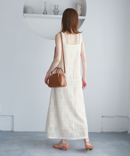 ROPE' PICNIC（ロペピクニック）の「幾何学レースワンピース（ワンピース・レディース・キナリ/ブラウン・38）」の7枚目の写真