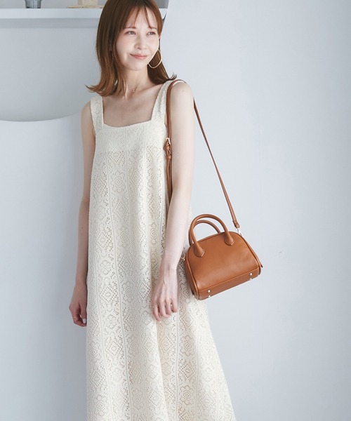 ROPE' PICNIC（ロペピクニック）の「幾何学レースワンピース（ワンピース・レディース・キナリ/ブラウン・38）」の8枚目の写真