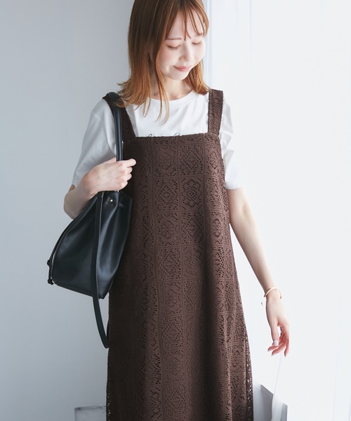 ROPE' PICNIC（ロペピクニック）の「幾何学レースワンピース（ワンピース・レディース・キナリ/ブラウン・38）」の15枚目の写真