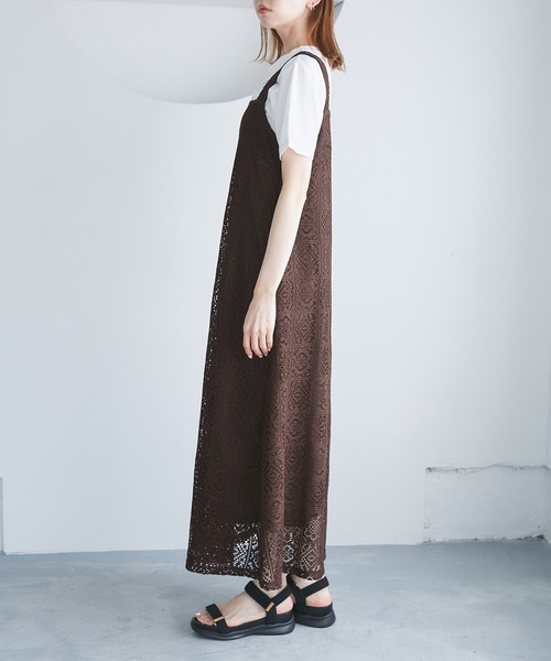 ROPE' PICNIC（ロペピクニック）の「幾何学レースワンピース（ワンピース・レディース・キナリ/ブラウン・38）」の17枚目の写真