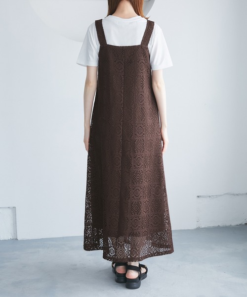 ROPE' PICNIC（ロペピクニック）の「幾何学レースワンピース（ワンピース・レディース・キナリ/ブラウン・38）」の18枚目の写真
