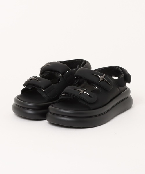 1111clothing(ワンフォークロージング)の「メタルロゴ 厚底サンダル / Metal Logo Platform Sandals(サンダル・レディース・ブラック・22.5cm/23cm/23.5cm/24cm/24.5cm/25cm)」の17枚目の写真