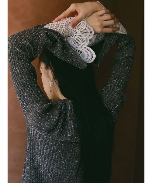 LAGUNAMOON（ラグナムーン）の「レーススリーブネップリブニット