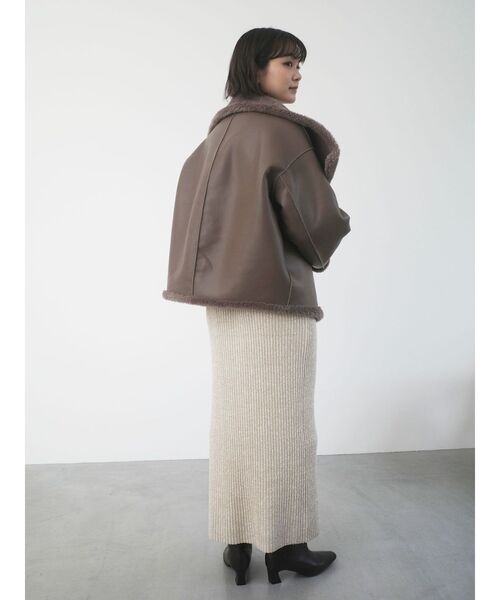 レーススリーブネップリブニットワンピース（ワンピース）｜LAGUNAMOON