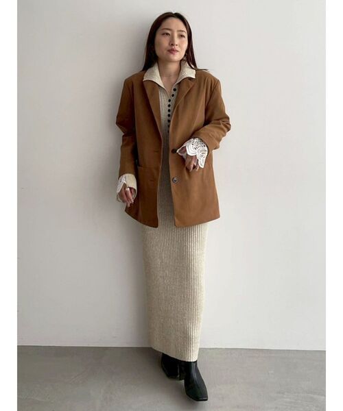 LAGUNAMOON レーススリーブネップリブニットワンピース レーススリーブネップリブニットワンピース（ワンピース）｜LAGUNAMOON