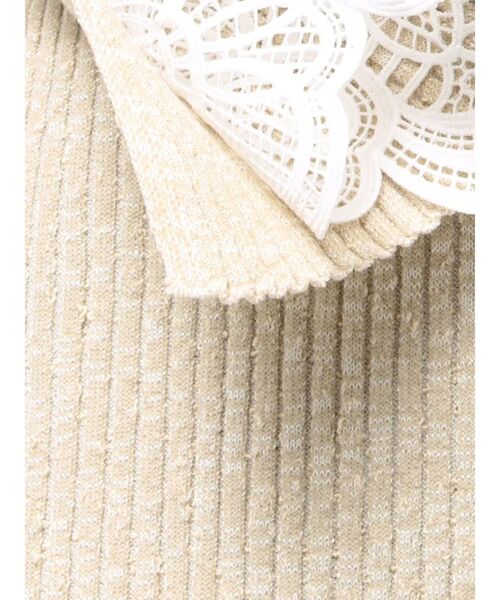 ラグナムーン　レーススリーブネップリブニットワンピース レーススリーブネップリブニットワンピース（ワンピース