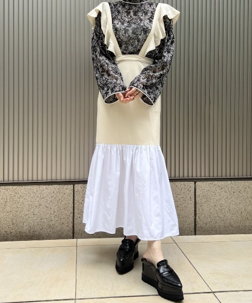 HONEY MI HONEY（ハニーミーハニー）の「taffeta docking salopette（サロペット/オーバーオール・レディース・オフホワイト・FREE）」の10枚目の写真