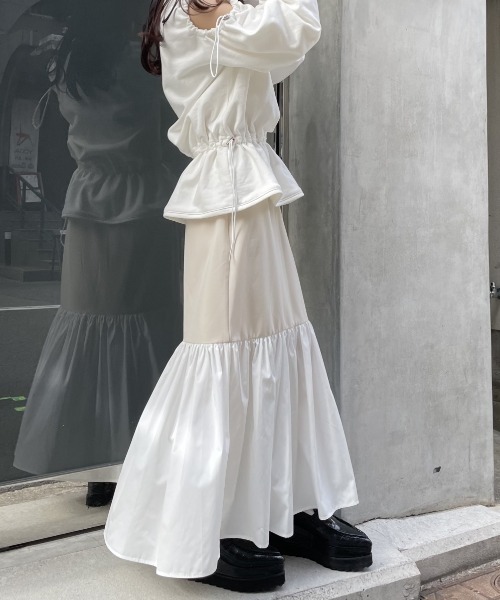HONEY MI HONEY（ハニーミーハニー）の「taffeta docking salopette（サロペット/オーバーオール・レディース・オフホワイト・FREE）」の12枚目の写真