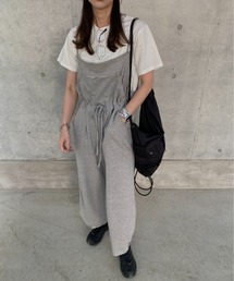 isook サロペット　グレー レディース I-SOOK サロペット オーバーオール ナイロンオーバーオールl(yui