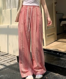 ジャガードチェック ワイドパンツ