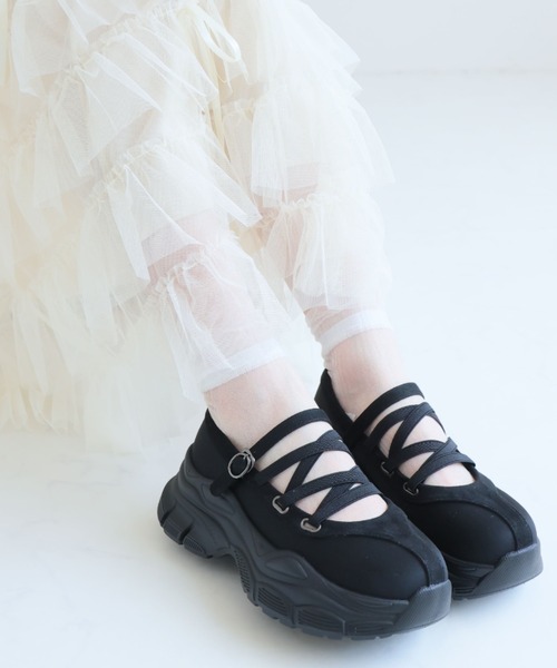 VIVIAN（ヴィヴィアン）の「厚底レースアップメリージェーンスニーカー ZOZOTOWN+オフィシャルサイト限定商品（スニーカー・レディース・グレー/ブラック・S/M/L/LL）」の12枚目の写真