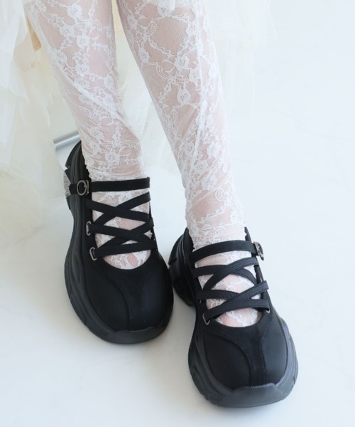 VIVIAN（ヴィヴィアン）の「厚底レースアップメリージェーンスニーカー ZOZOTOWN+オフィシャルサイト限定商品（スニーカー・レディース・グレー/ブラック・S/M/L/LL）」の9枚目の写真