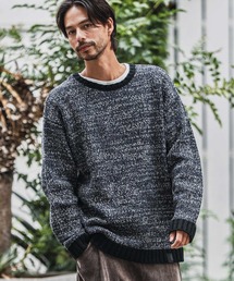 mn3154-Mix Yarn Crew Neck Knit Pullover クルーネックニット