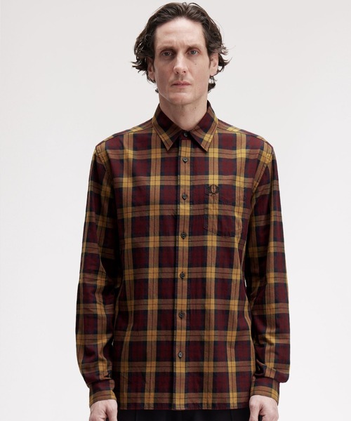 FRED PERRY(フレッドペリー)の「Tartan Twill Shirt/タータンツイルシャツ(シャツ/ブラウス・メンズ・ダークブルー/ワインレッド・M/S/L)」の6枚目の写真