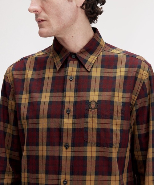 FRED PERRY(フレッドペリー)の「Tartan Twill Shirt/タータンツイルシャツ(シャツ/ブラウス・メンズ・ダークブルー/ワインレッド・M/S/L)」の3枚目の写真