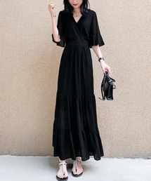 VIBGYOR（ヴィブジョー）の「urbanfemine./カシュクールロングワンピース U7038（ワンピース）」