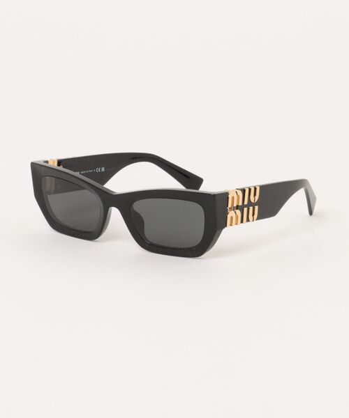 MIU MIU スクエアサングラス ブラック MIU MIU】ロゴ スクエア サングラス 関税送料込み (MiuMiu