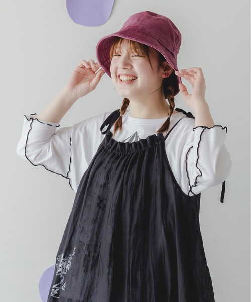 セール】152762：花と蝶柄 線描きキャミワンピース（ワンピース