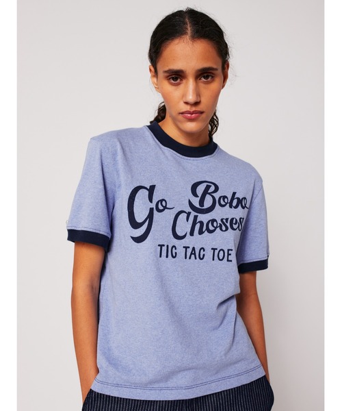BOBO CHOSES(ボボショーズ)の「Go Bobo fitted T-shirt(Tシャツ/カットソー・レディース・ライトブルー・S/M/XL/L/XS)」の1枚目の写真