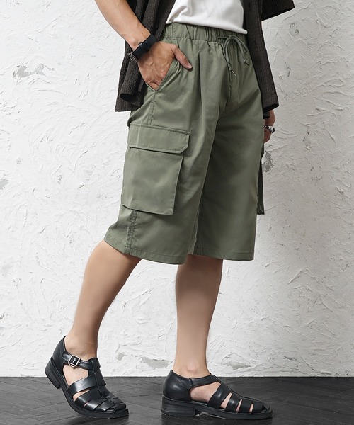 MinoriTY（マイノリティ）の「【MinoriTY】ストレッチリラックスカーゴハーフパンツ メンズ 夏服（その他パンツ・メンズ・ブラウン/オリーブ/ブラック・LL/L/M）」の4枚目の写真