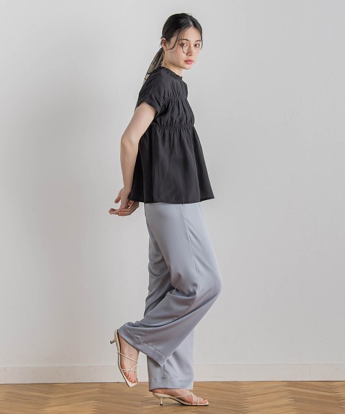 Droite lautreamont(ドロワットロートレアモン)の「【WEB限定】シルキーシャーリングブラウス≪手洗い可能≫(シャツ/ブラウス・レディース・オフホワイト/ブラウン/ブラック・M)」の20枚目の写真