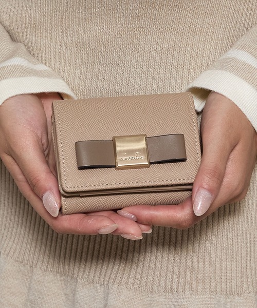 dazzlin（ダズリン）の「【dazzlin/ダズリン】バレッタリボン　三つ折りミニ財布（財布・レディース・ブラック/グレー/ダークブラウン/ブラック×ホワイト/ミント/ベージュ/ピンク・FREE）」の5枚目の写真