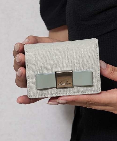 dazzlin（ダズリン）の「【dazzlin/ダズリン】バレッタリボン　三つ折りミニ財布（財布・レディース・ブラック/グレー/ダークブラウン/ブラック×ホワイト/ミント/ベージュ/ピンク・FREE）」の6枚目の写真